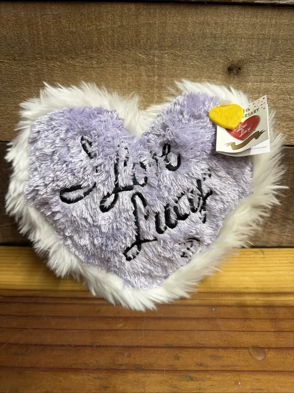 I Love Lucy Limited Edition 50th Anniversary Purple Heart Furry Pillow w/Zipper